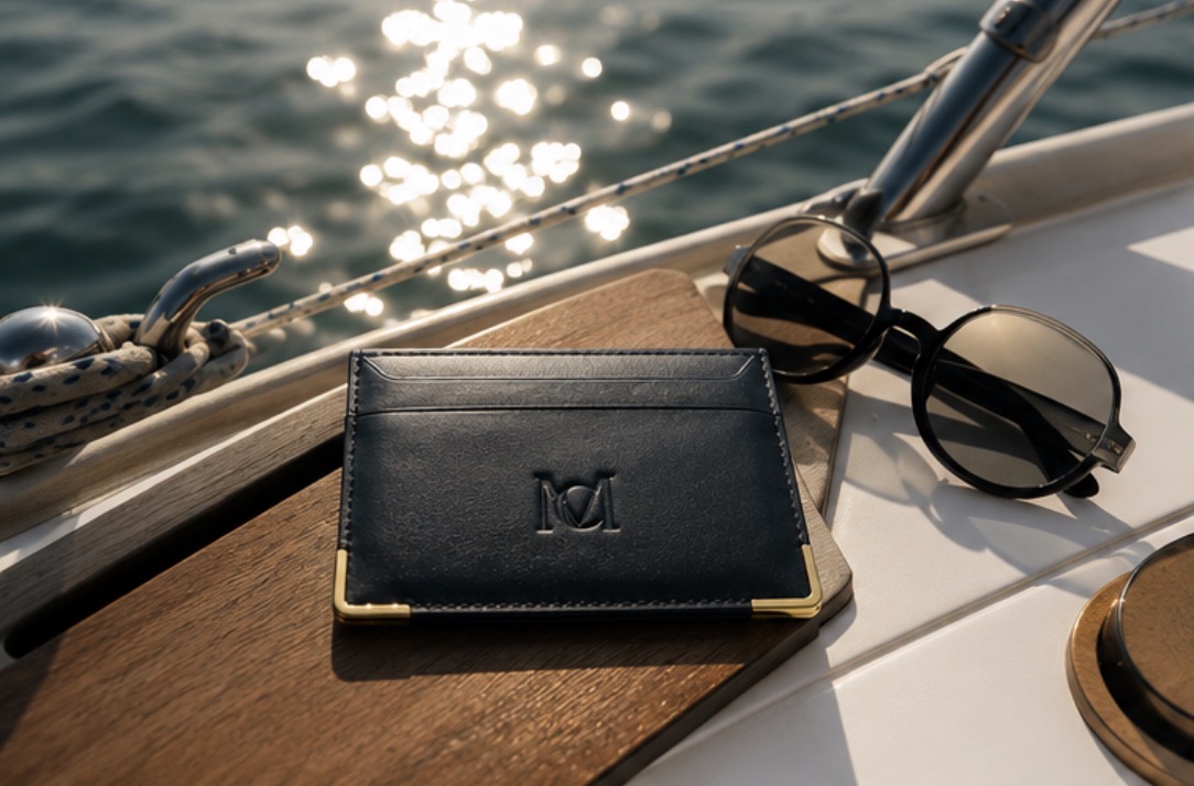 Maison Cartelle Cardholder, Segelboot im mediterranen Licht